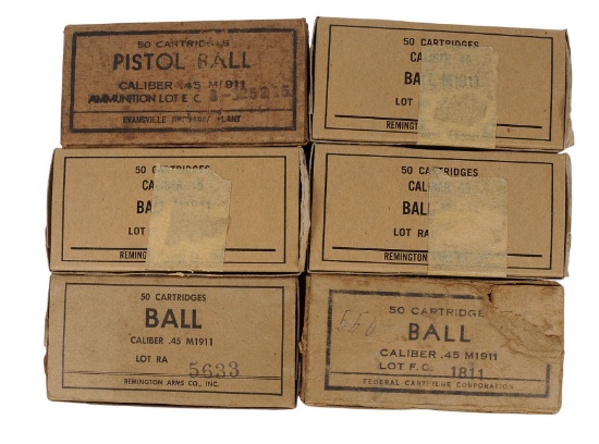 US Military WWII 45ACP 50 Round Box Lot of 6 300 Rounds (...)