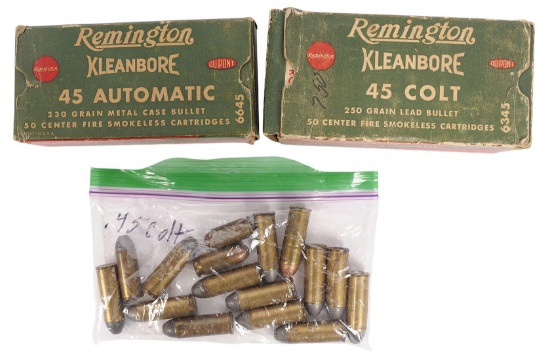 Remington Kleen Bore Assorted Ammo Lot of 3 45 ACP / 45 LC (D3J)