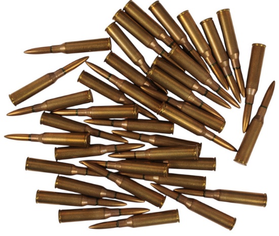 Lot of 38 Loose 1950's Made 6.5x50mm Jap Rifle Ammunition (JE)
