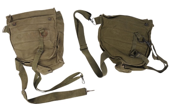 Vietnam War Issued M17A1 Gas Mask Set with Bag Lot of 2 Sets  (JAS)