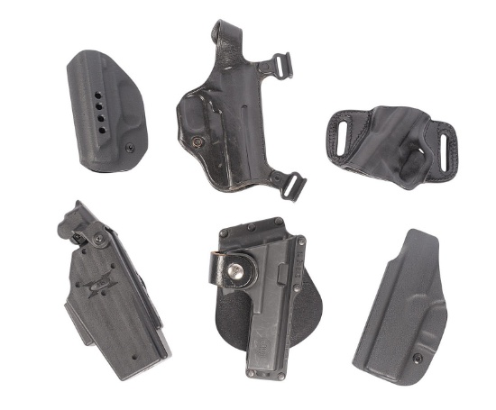 Group Lot of 6 Assorted Kydex and Leather Pistol Holsters (HKR)