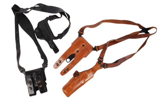 Lot of 2 M1911 Aftermarket Leather Shoulder Holsters Made by Galco (HKR)