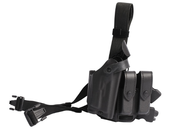 Black Safari land Drop Leg Pistol Holster with Double Mag Pouches(HKR)