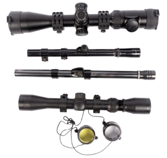 Commercial Target and Hunting Small to Large Caliber Rifle Scopes Lot of 4 (HKR)