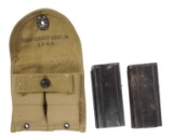 US Military WWII 1944 M1 Carine 15-Round Magazines & a Magazine Pouch (SRW)