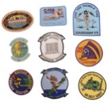 Lot of Nine Assorted US Military Unit Novelty Patches (A)