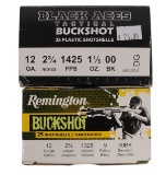 Black Aces / Remington 12 Ga. 2 3/4 00Buckshot 25 Shell Box Lot of 2 50 Shells (HKR)