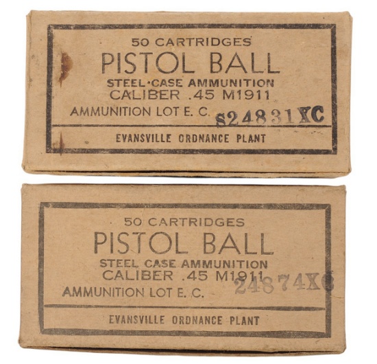 US Military USGI 45 ACP 50 Rd. Box Lot of 2 (D3J)