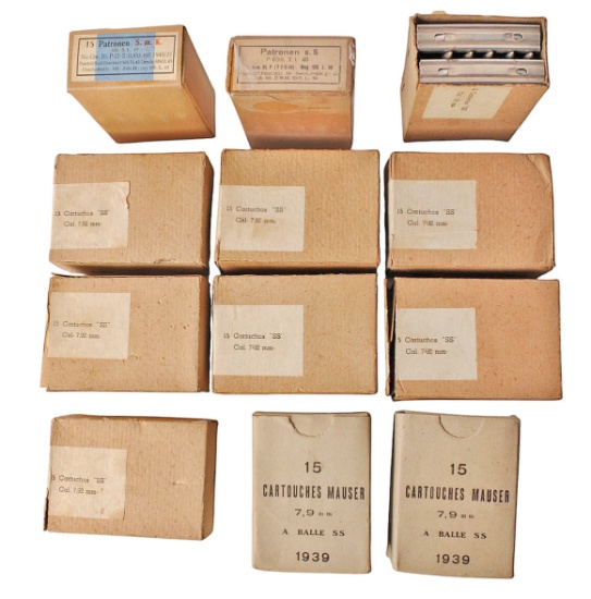 8x57mm Box Lot of 12 on Stripper Clips (APL)