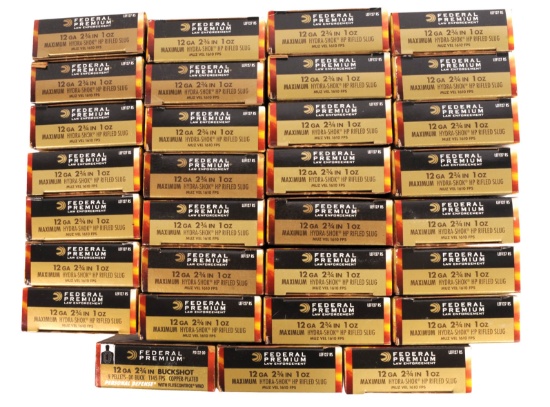 Federal 12 Ga. 2 3/4 Rifled Slug 5 Rd. Box Lot of 31  (RJP)