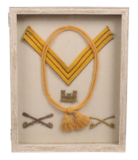Framed Set of Indian War to Spanish American War Era Artillery Corps Chevrons (C2M)