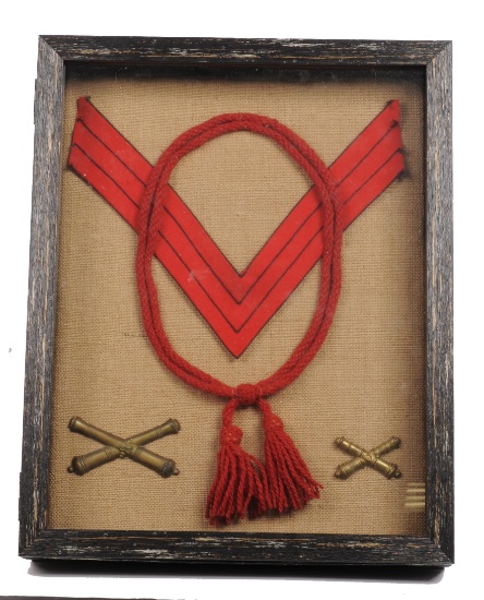 Framed Set of Indian War to Spanish American War Era Acting Hospital Steward Chevrons (C2M)