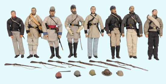 Civil War Union and Confederate Soldier with Accessories Group Lot if 8 (C2M)