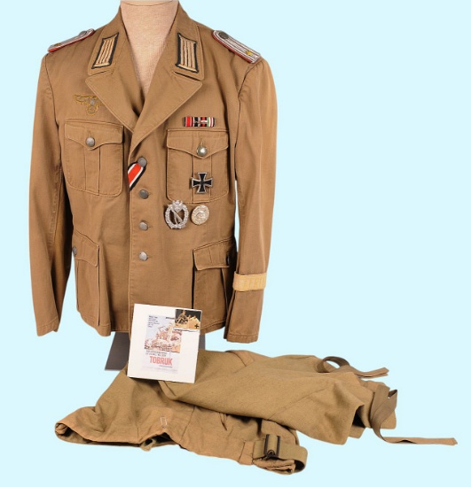 Western Costume German WWII Afrika Korps Uniform From 1967 Film Tobruk Worn by George Peppard (MEM)