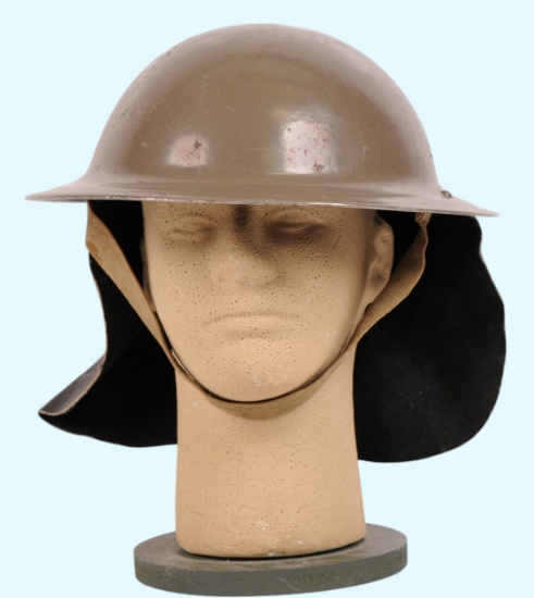 British WWII Brodie Helmet with Neck Curtain (A)