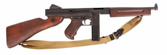 World War II Thompson M1A1 Dummy Gun With Original Parts Kit, Solid Receiver (CWA)