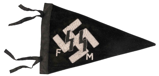 *German WWII SS F/M Divisional Embroidered Pendant  (C3T)
