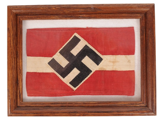 *German WWII Hitler Youth Armband Framed (C3T)