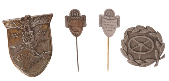 *German WWII Campaign and Divisional Profession Badge Lot of 4(C3T)