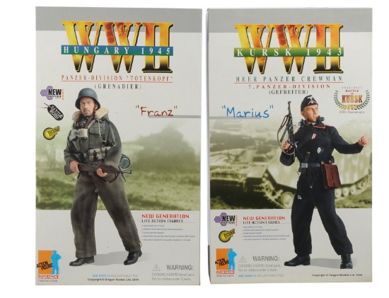 Dragon Inc. WWII German Totenkopf Panzer Grenadier and Panzer Crewman Action Figure Lot of 2(C3T)