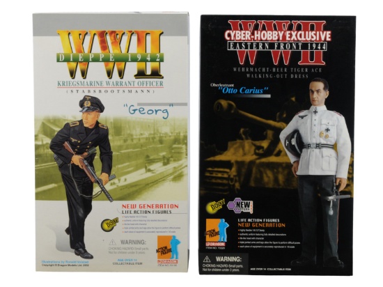 Dragon Inc. WWII German Kriegsmarine Officer and Wehrmacht Tiger Ace Action Figure Lot of 2 (C3T)