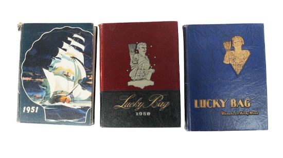Vintage US Naval Academy Annapolis 1949 - 1951 "Lucky Bag" Year Books Lot of 3 (B3V)