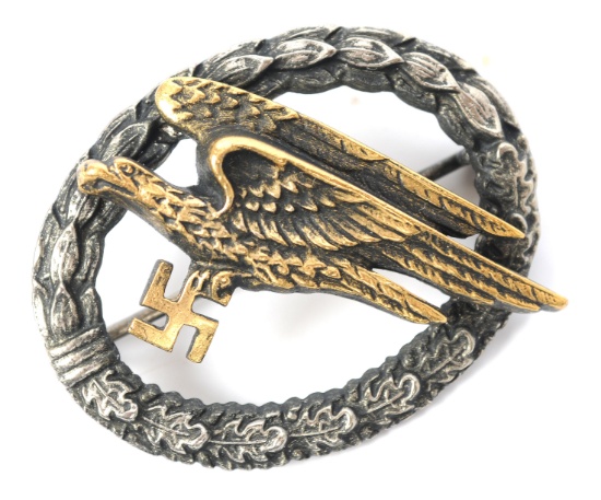 Early BSW *German World War II Luftwaffe Fallschirmjager Badge (CWA)