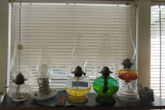 ASSORTED OIL LAMPS AND ETC