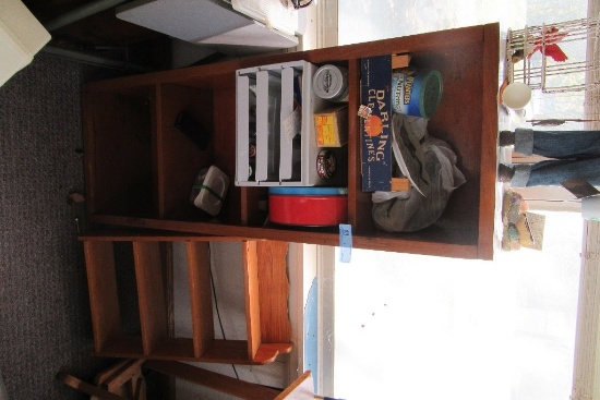 HOMEMADE CABINET WITH CONTENTS