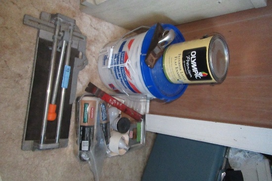 TILE CUTTER, PAINTING SUPPLIES, AND PLANE