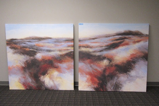 TWO 54 X 54 ARTWORKS ON CANVAS. NO SHIPPING!