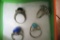 4 ASSORTED LARGE STONE RINGS