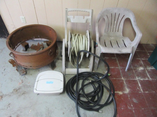 HOSE REELS, FIRE RING, AND CHAIR