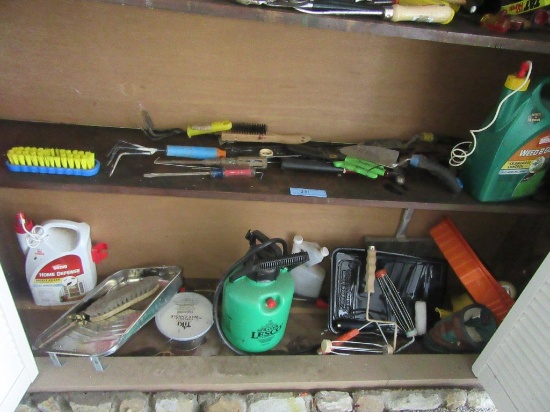 TOOLS AND SUPPLIES - BOTTOM TWO SHELVES