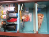 CLEANERS, LIGHT BULBS, AND CONTENTS OF CABINET