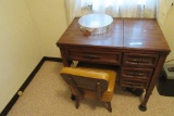 SEARS KENMORE SEWING MACHINE IN STAND WITH CHAIR