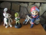 DOCTOR AND MOTORCYCLE RIDER FIGURINES