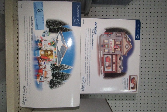 DEPARTMENT 56 SNOW VILLAGE POLARIS SNOWMOBILE DEALERSHIP AND ANOTHER MAN'S