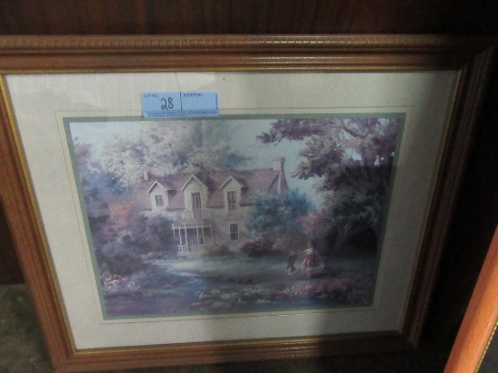 LEE K. PARKINSON "COUNTRY LIVING" FRAMED AND MATTED PRINT