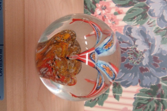 MULTI COLORED FLOWER PAPERWEIGHT
