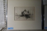 H. FARRER 1881 ORIGINAL 12x8-1/2 ETCHING (frame size 22x19)