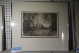 H. FARRER 1883 ORIGINAL 14x9-1/2 ETCHING (frame size 22x19)
