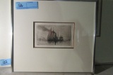 H. FARRER 1881 ORIGINAL 4x6 ETCHING (frame size 13x12)