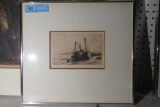 H. FARRER 1879 ORIGINAL 7-1/2x5 ETCHING (frame size 16x15)