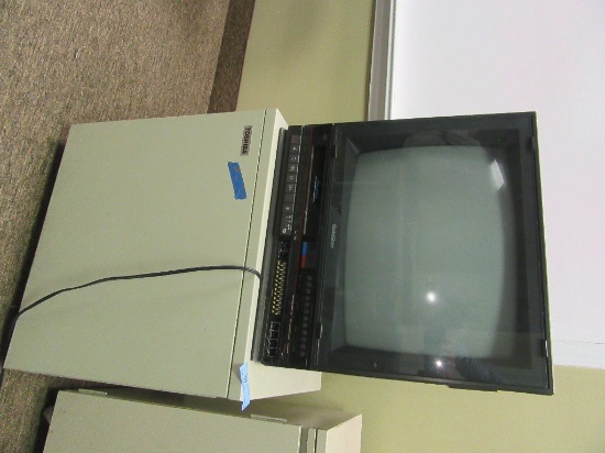 TOSHIBA METAL CABINET WITH GOLD STAR TV