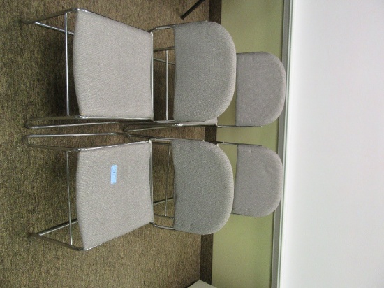 SET OF 4 GRAY PADDED STACKING FLAIR DESIGN LIMITED CHAIRS