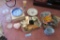 VARIETY OF GLASS PIECES. DECORATIVE PLATES. ETC.