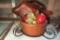 WOOD DIVIDED DISH, FRUIT BOWL WITH METAL STAND