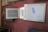 SILVER COLORED PICTURE FRAMES. ASSORTED SIZES