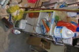 METAL CART WITH CLEANING PRODUCTS AND ETC